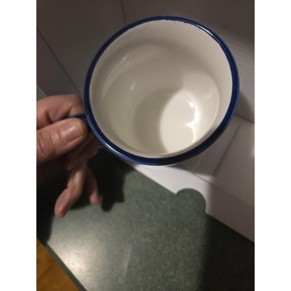 Vtg Blue Winter Barn Scene Horse Coffee Tea Mug Cup Made In Japan - Picture 5 of 6